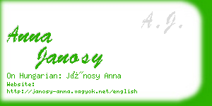 anna janosy business card